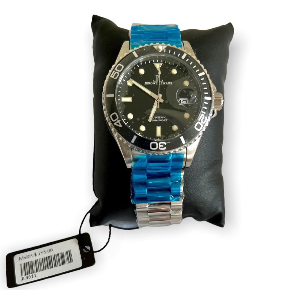 Jerome LeMars Rodin Noir Black 44mm Automatic Watch JL4611